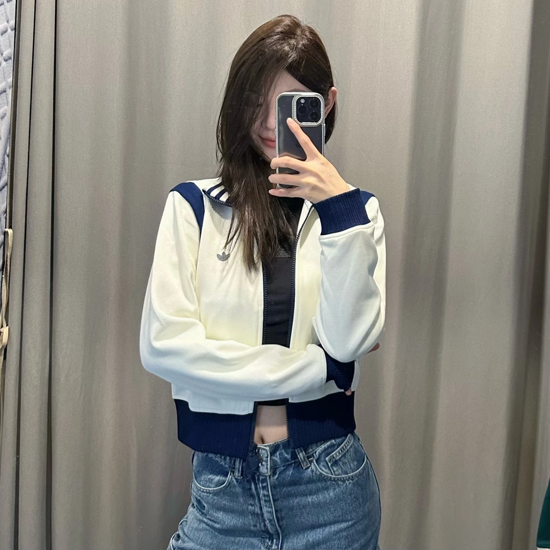 adidas三叶草欧若风新款小立领休闲运动夹克外套JM8022 JM8021