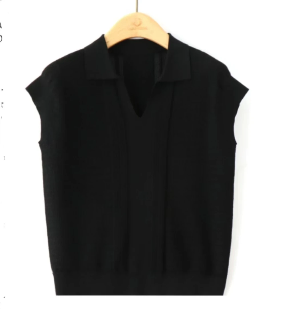 【夏日定制305】新款女士显瘦高端针织衫冰丝薄款v领短袖