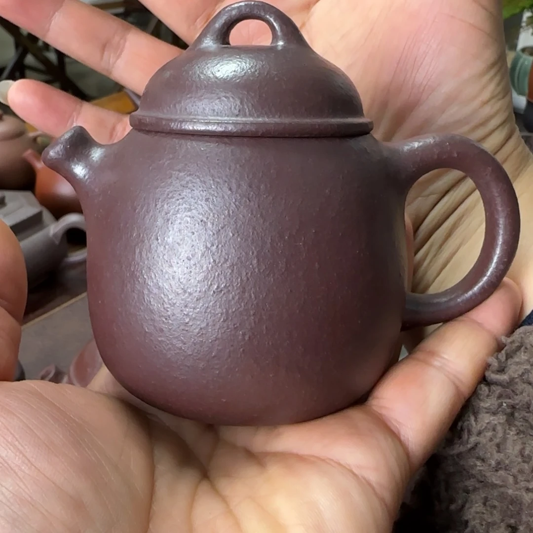 紫砂茶壶Y*鱼微微瑕石红憨豆约160cc