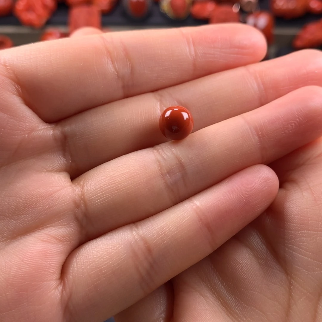 南红玛瑙圆珠单珠8MM+未镶嵌