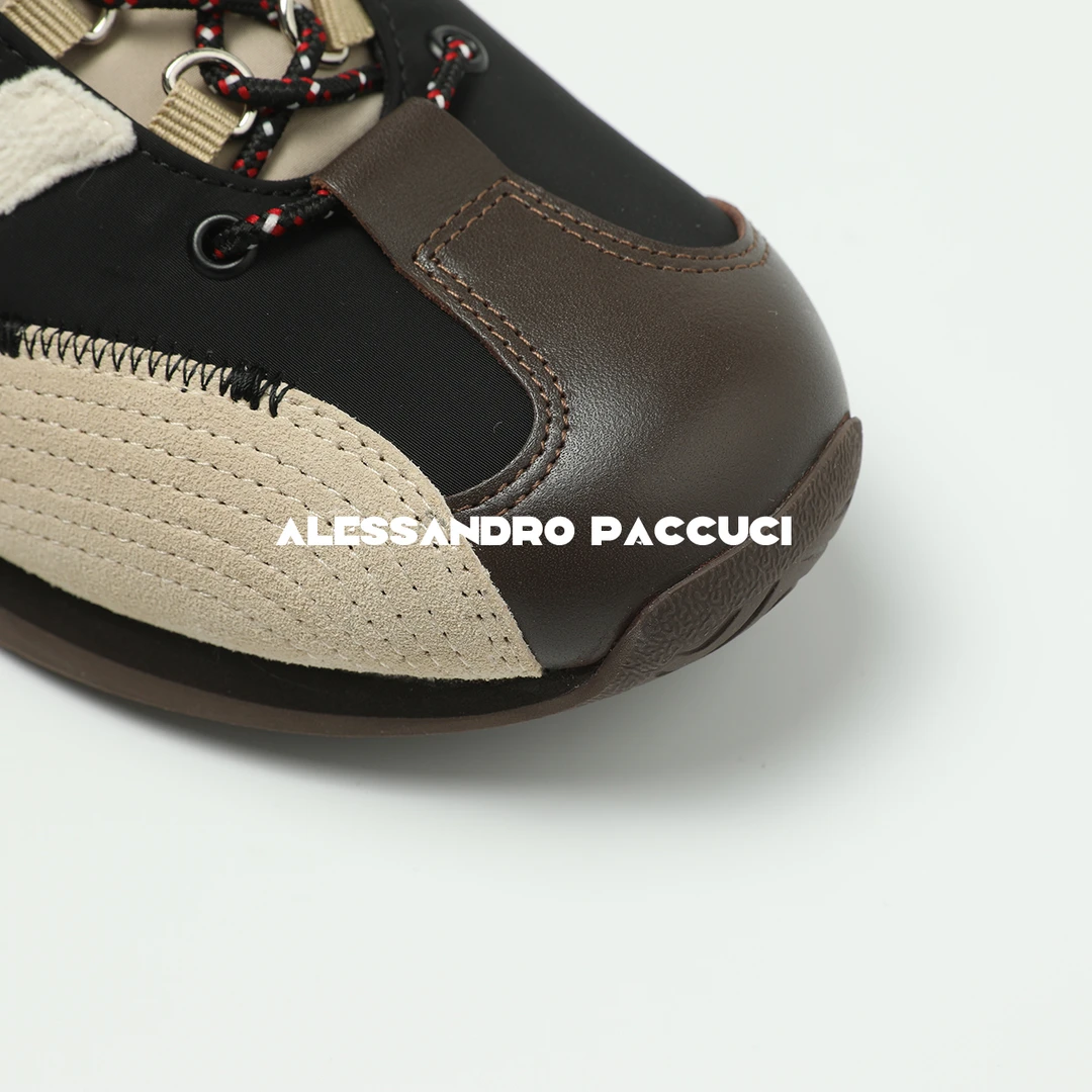 AP洛哥43134XA【风格交织】牛皮羊皮拼色复古阿甘鞋休闲鞋