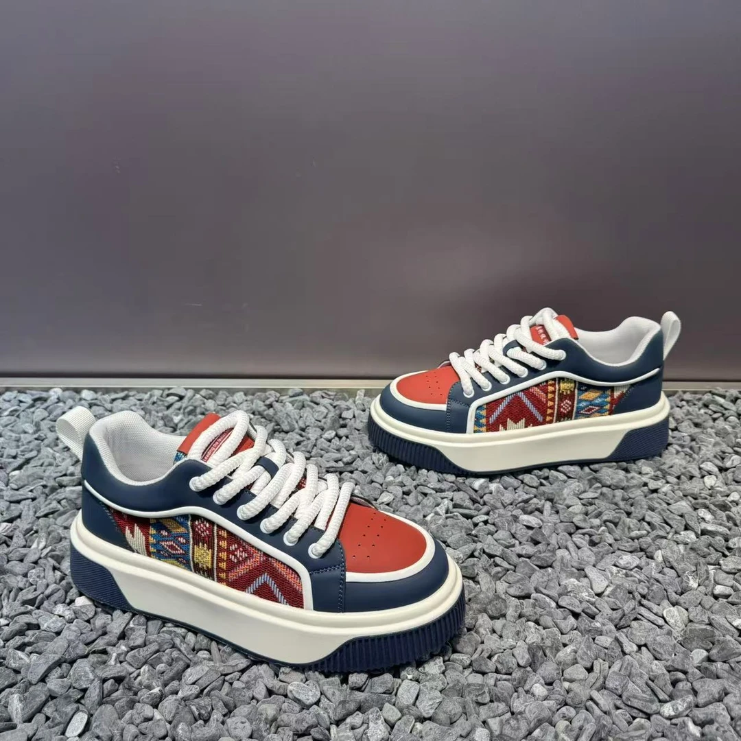 2025新款男士时尚百搭印花透气布低帮韩版板鞋潮鞋男运动休闲鞋