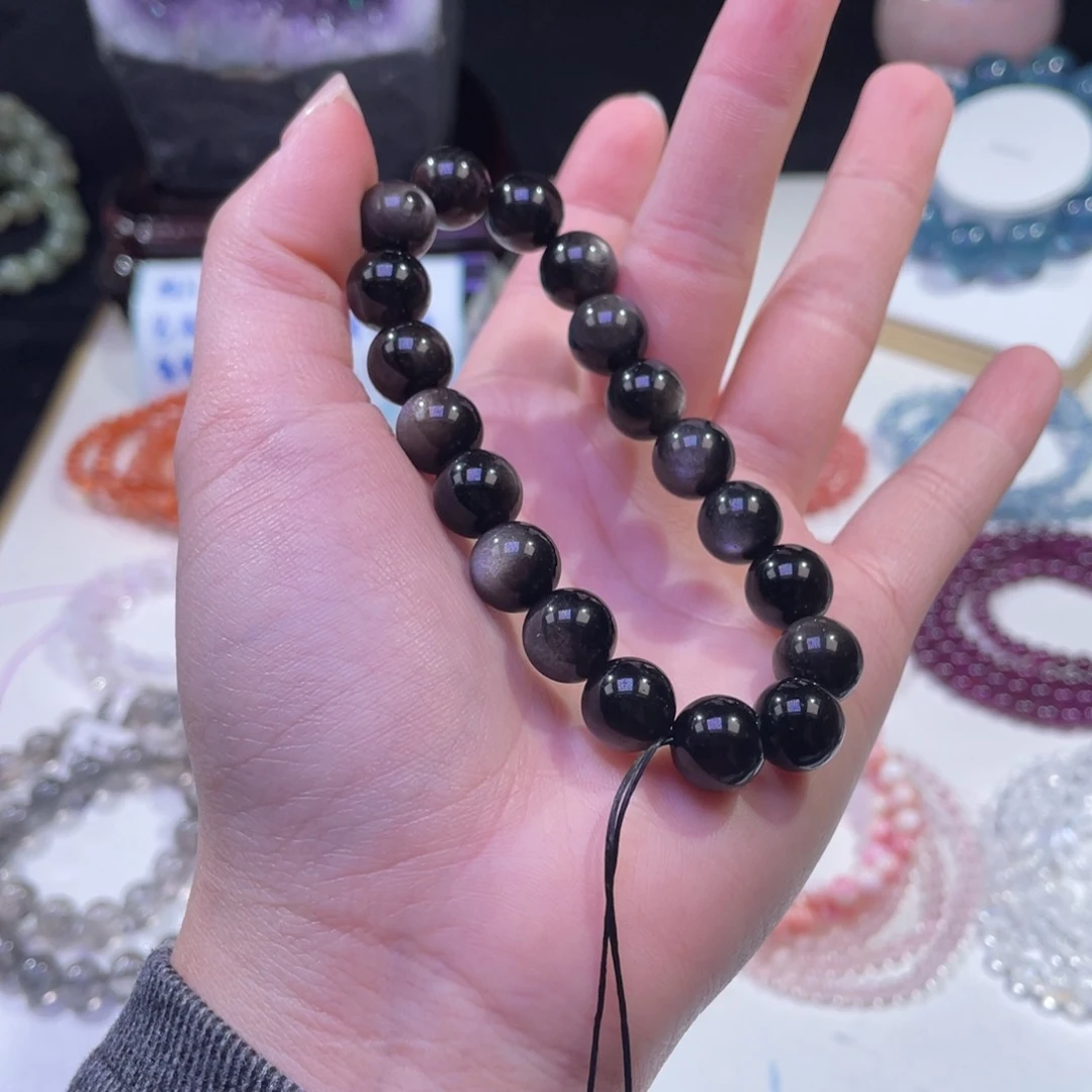 未镶嵌手链水晶双猫眼银曜石10mm