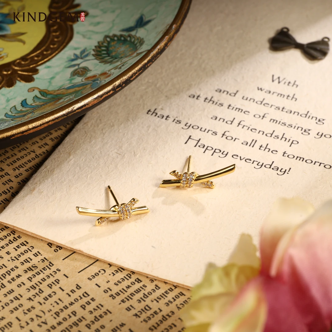 铜合金锆石耳饰 C-28653 个性优雅质感高级感耳环耳饰