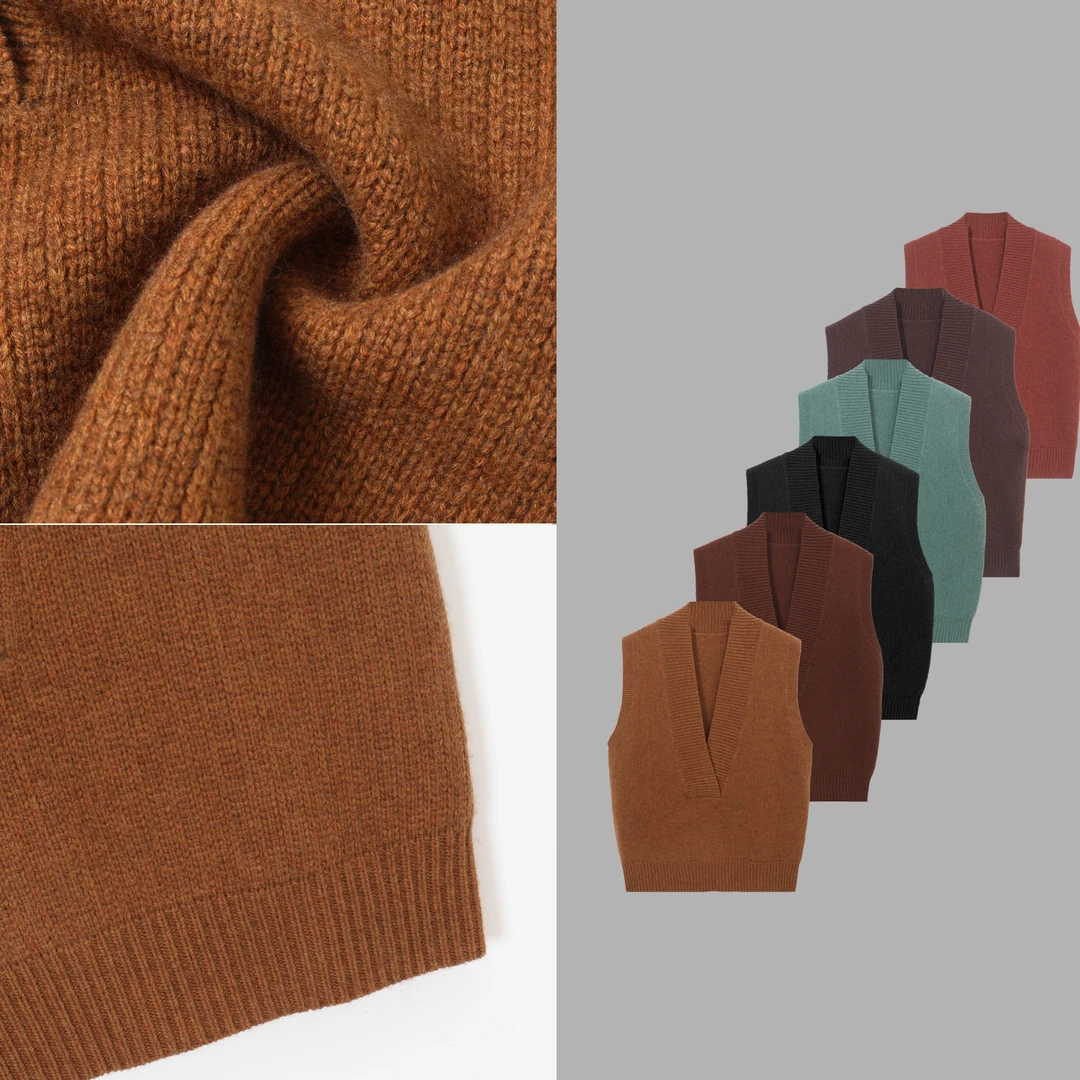 凯特丝蓓3693#【无闲】气质仙女V领马甲背心针织衫