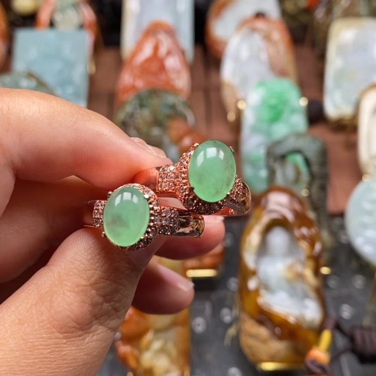 【闪购商品】颈饰未镶嵌翡翠喜**橙铜托戒面