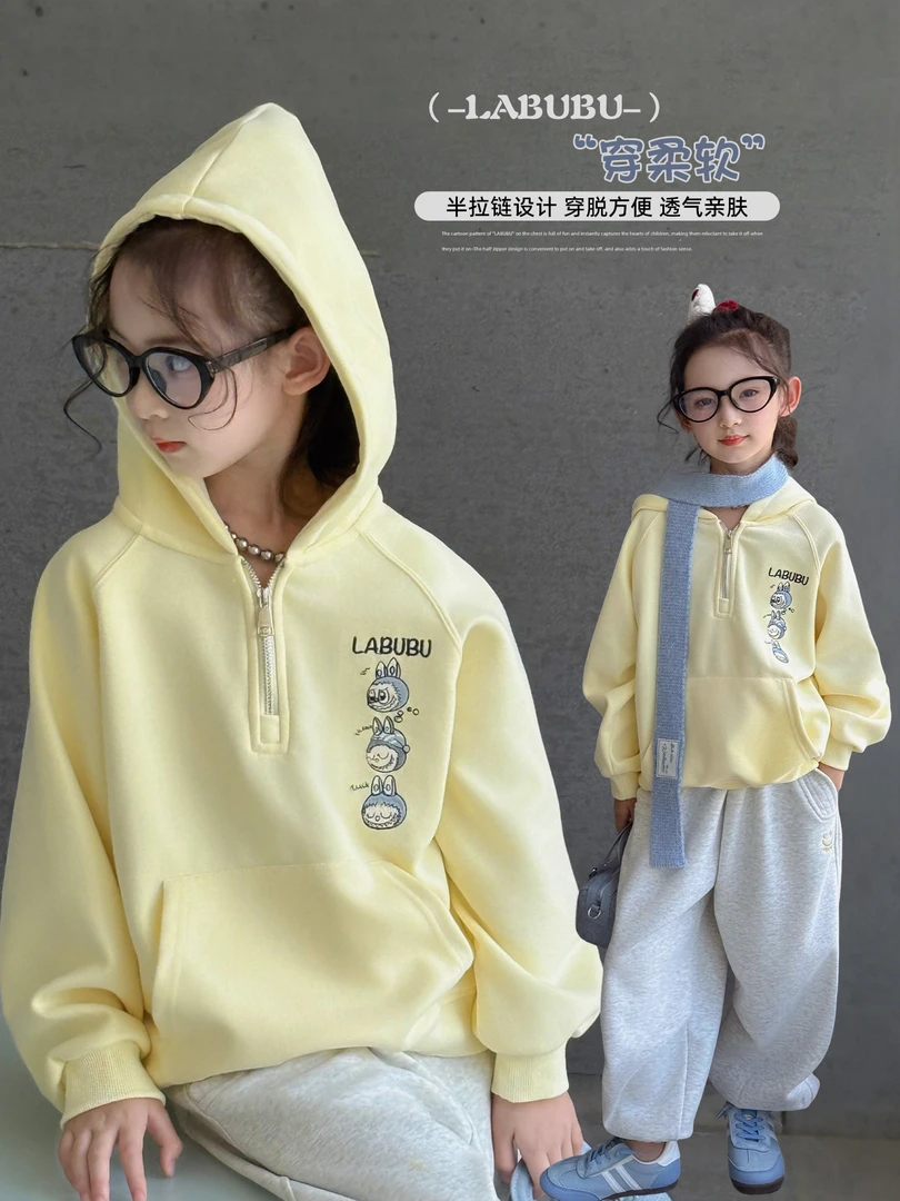 女童卫衣2025秋季新款儿童洋气卡通连帽上衣长袖韩版25072215