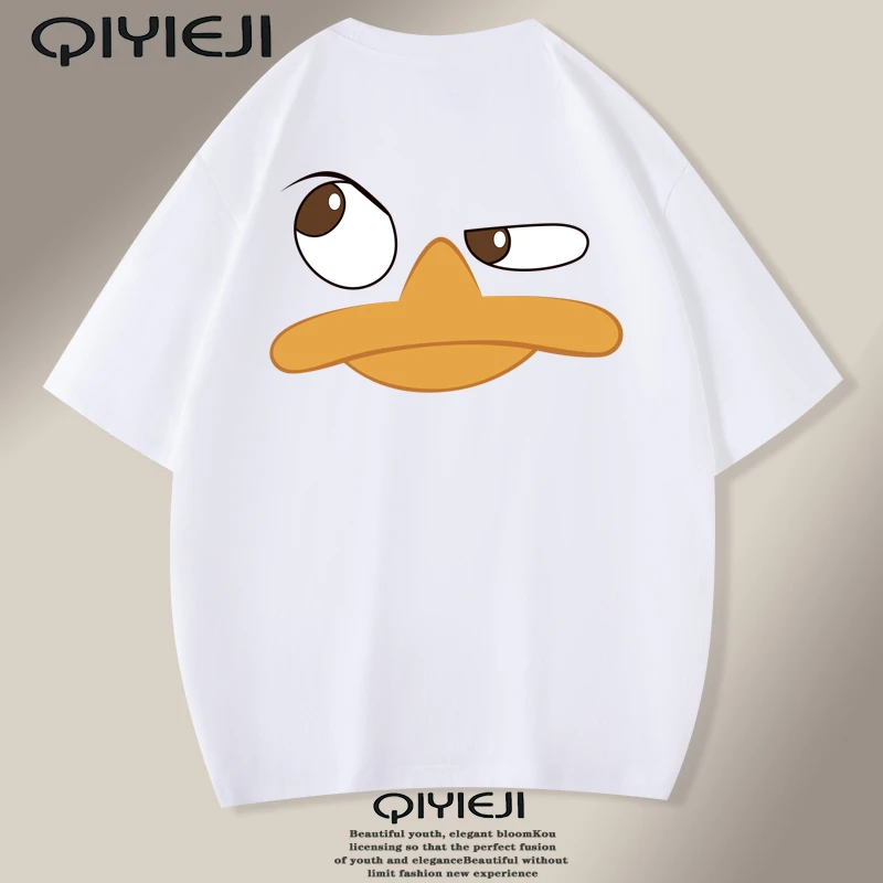 纯棉夏季圆领男士短袖T恤青年情侣夏季潮流休闲夏装百搭体恤上衣