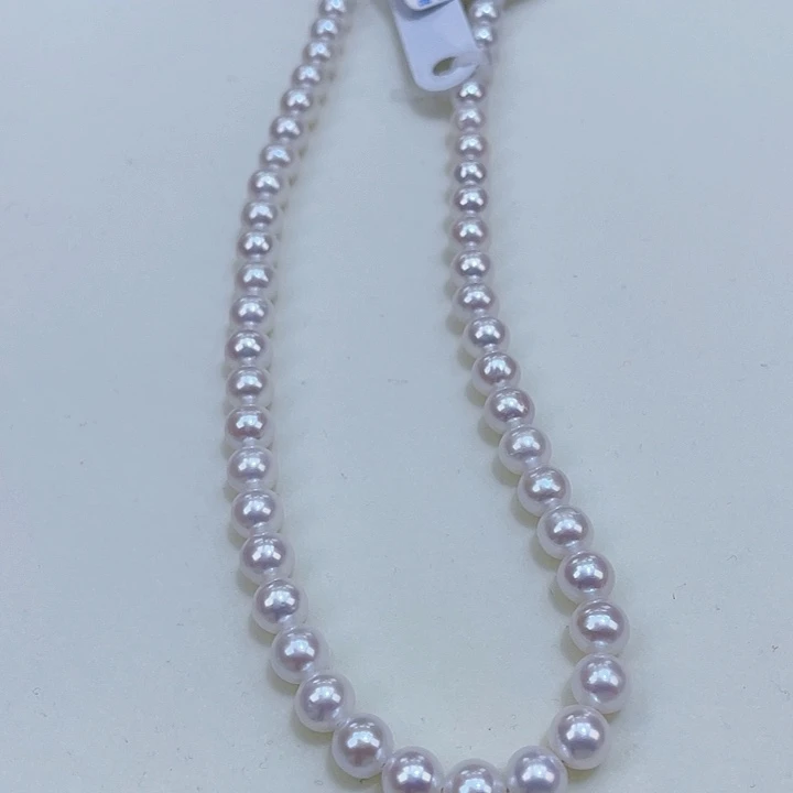 淡水珍珠颈饰银S925镶嵌6/6.5爆亮白透粉