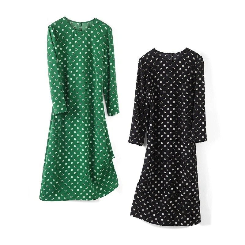 26713【然系列】字母休闲圆领连衣裙RAX19595