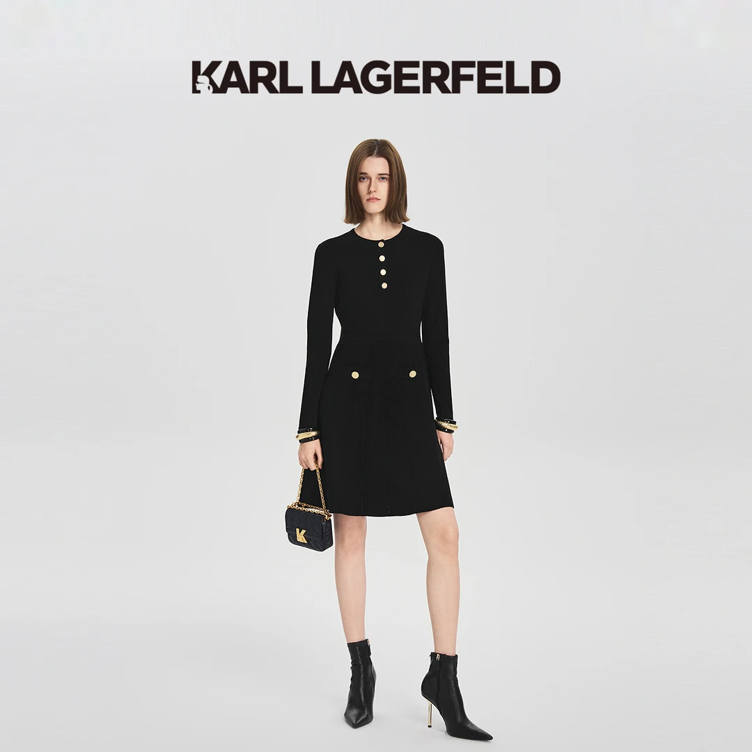 【诗语专属】KARLLAGERFELD25秋季新款连衣裙M26E1308