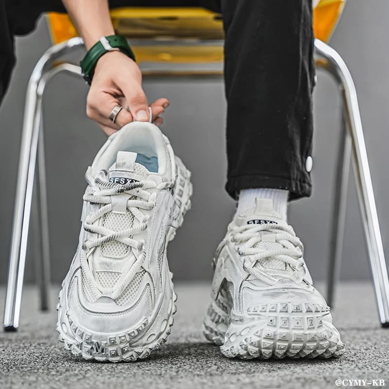 法莎尼亚鞋子男士男款夏季老爹鞋新款轮胎底增高夏季轮胎厚底