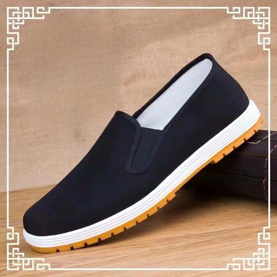 黑布鞋初秋透气单鞋休闲耐磨夏季老北京布鞋男士防滑工作鞋