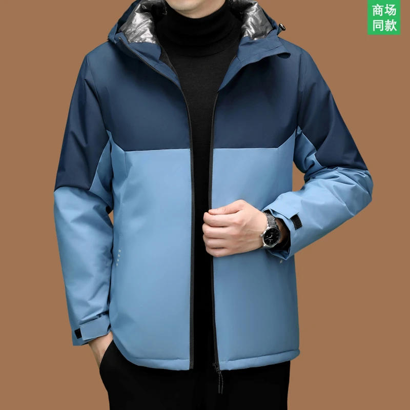 2025新款夹克男款秋冬季休闲冲锋衣加厚发热聚热一体潮流保暖外套