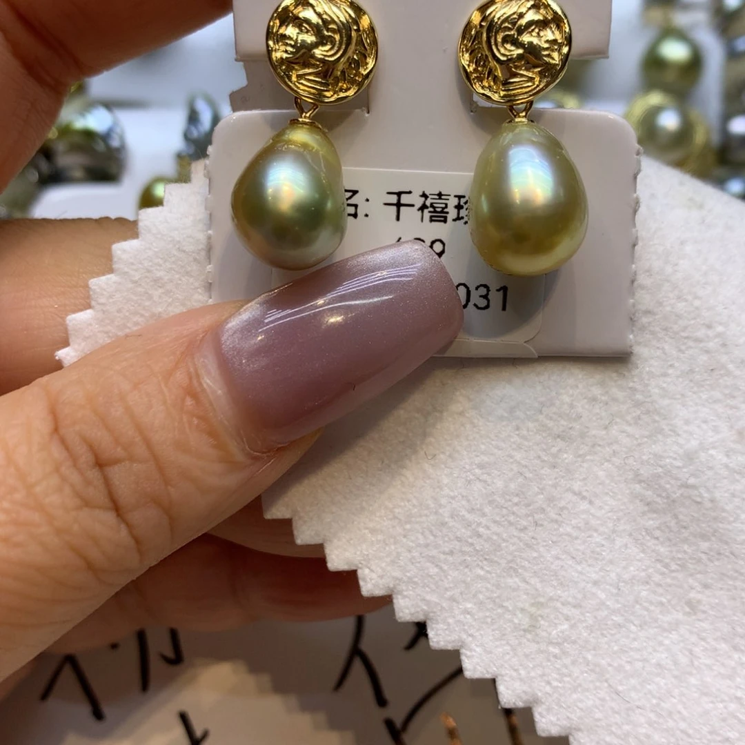 银S925镶嵌耳饰海水珍珠