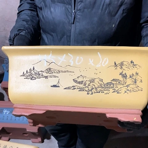 紫砂花盆手工制作