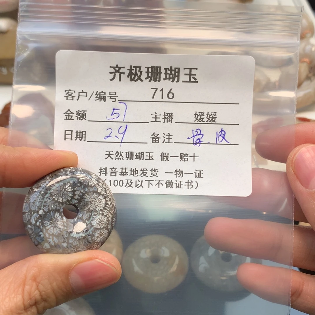 硅化珊瑚（珊瑚玉）颈饰未镶嵌幸*星