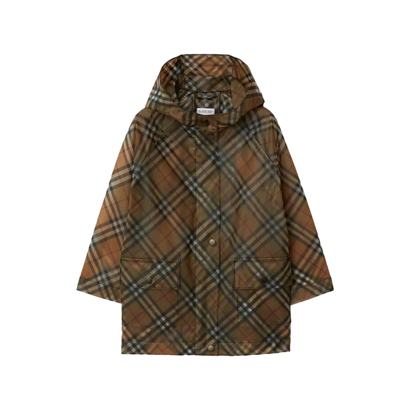 BURBERRY博柏利儿童装格纹连帽休闲夹克外套纹宽松连帽8078222