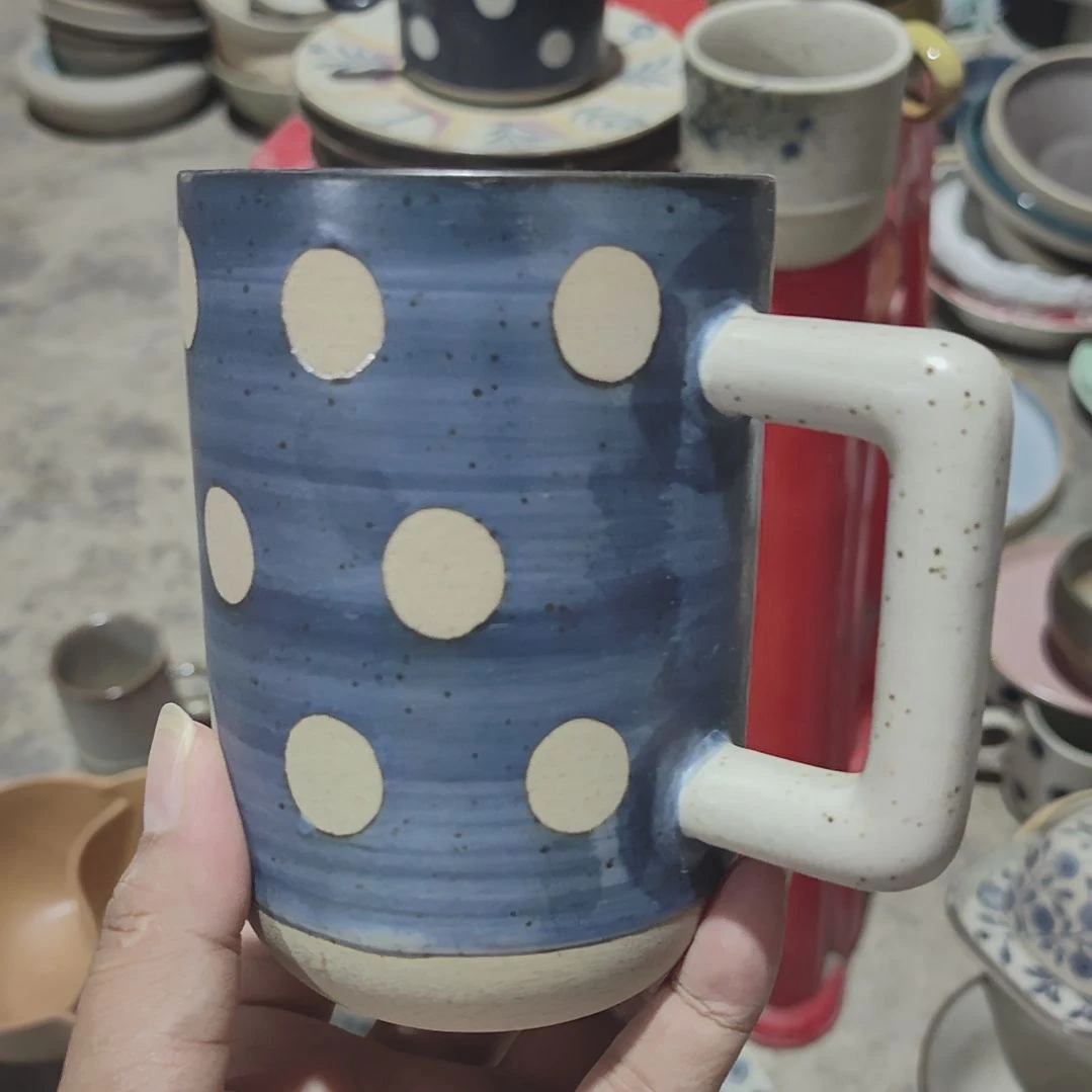 -***S粗陶大杯  瑕疵品  兰色
