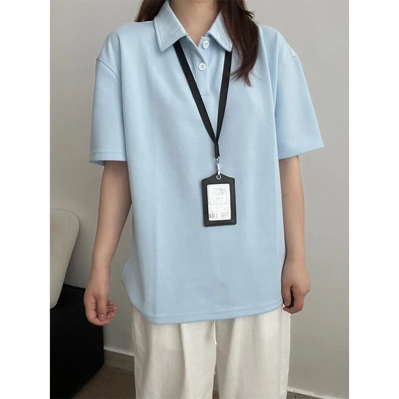 美式重磅珠地棉polo衫短袖男夏季少年感翻领T恤cleanfit休闲上衣