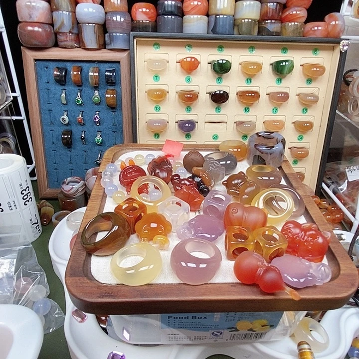 月***半玛瑙/玉髓合金戒指