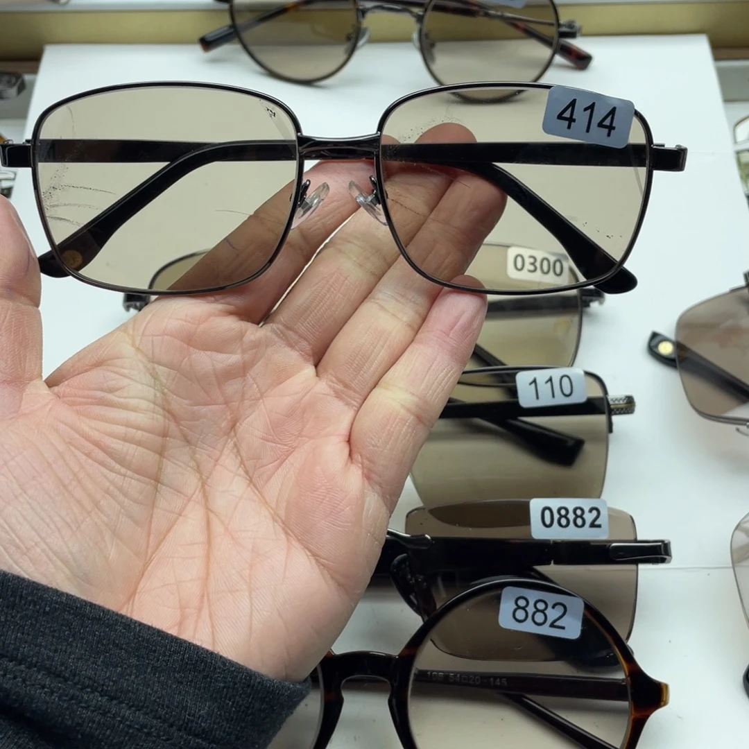 茶水晶全框眼镜 414