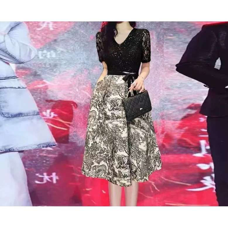 【RG5998】2025年新款百搭休闲时尚气质设计感收腰显瘦小众连衣裙