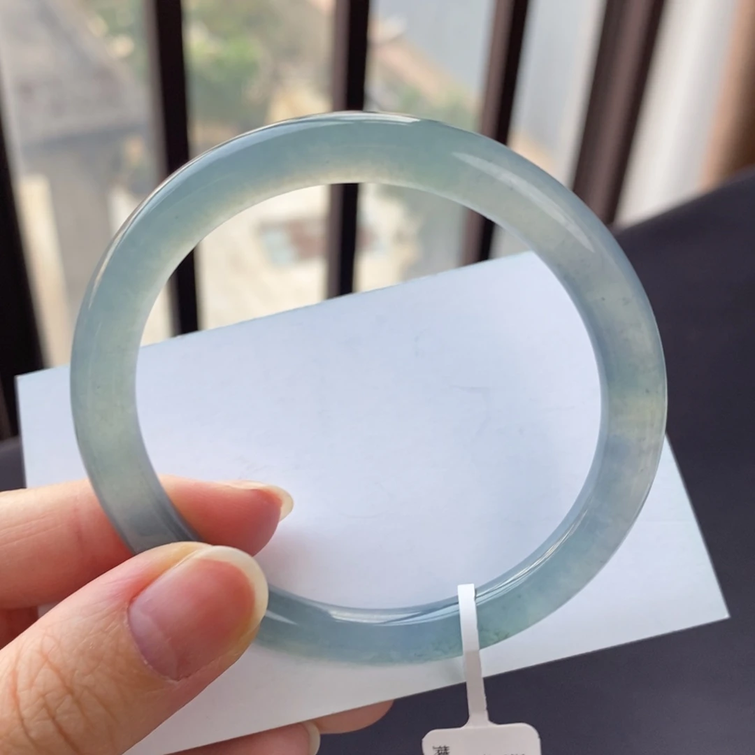 翡翠未镶嵌手镯冰蓝紫56