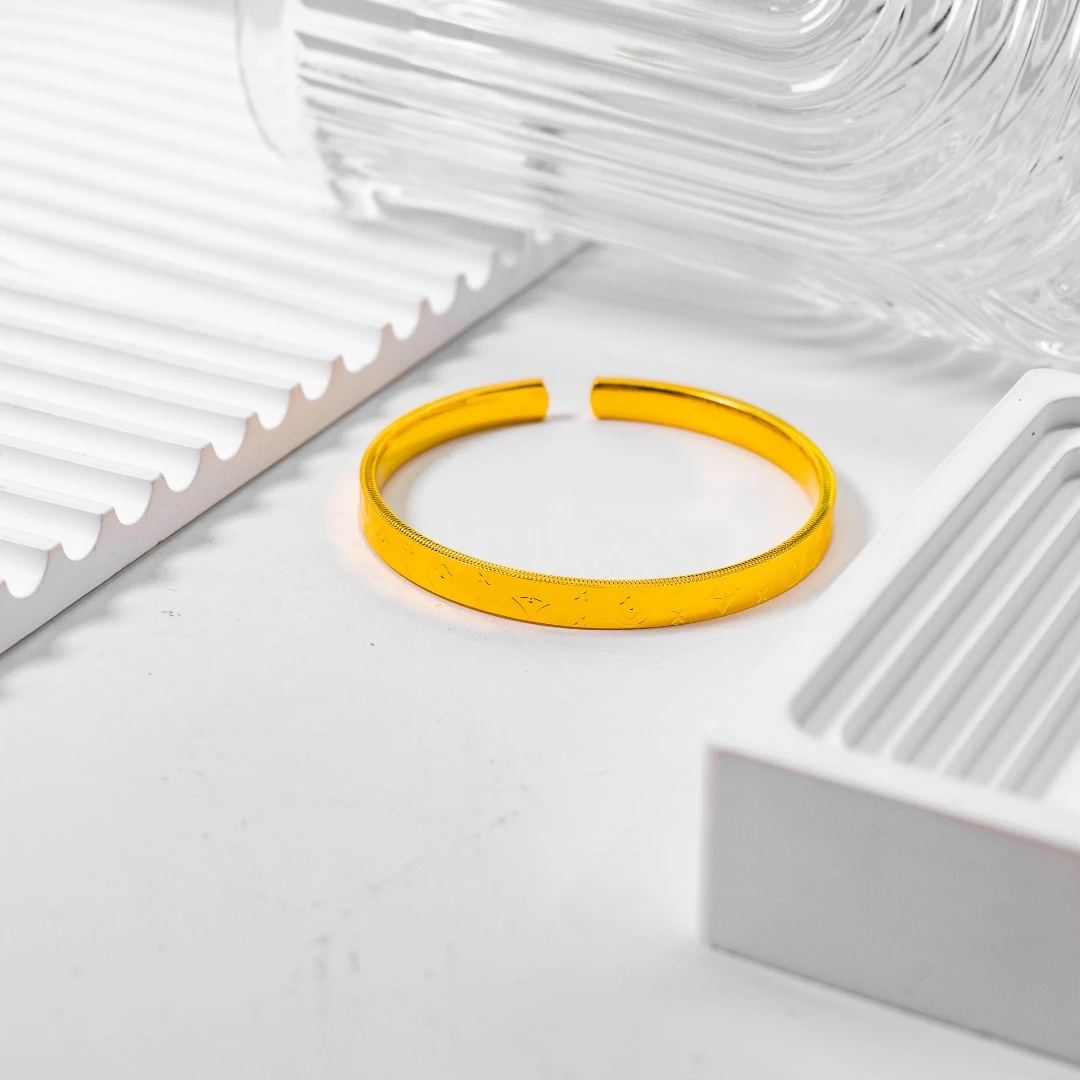 足银手镯 银手镯 时尚百搭 经典款式 十字花开口手镯