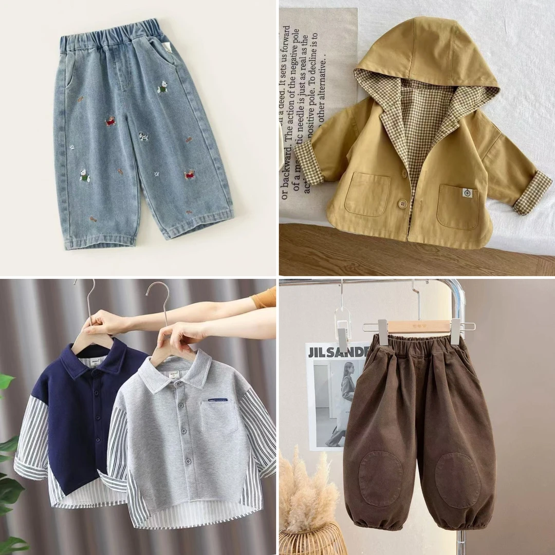 301 - 399【小柚家】25年秋款新款男宝女宝爬服韩系休闲风套装