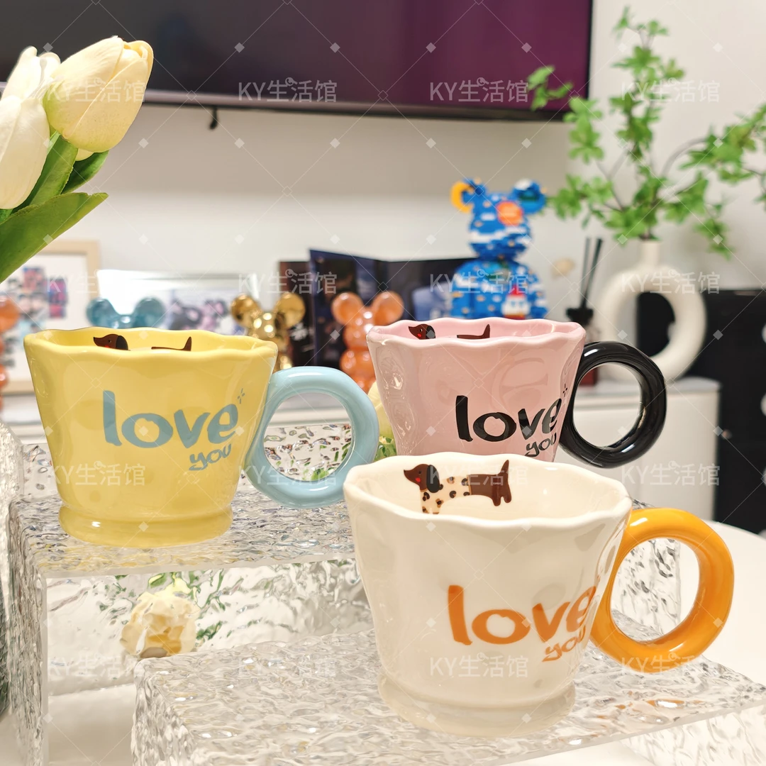 雅诚德可爱清新LOVE马克杯陶瓷礼物送人咖啡杯家用送人高颜值水杯