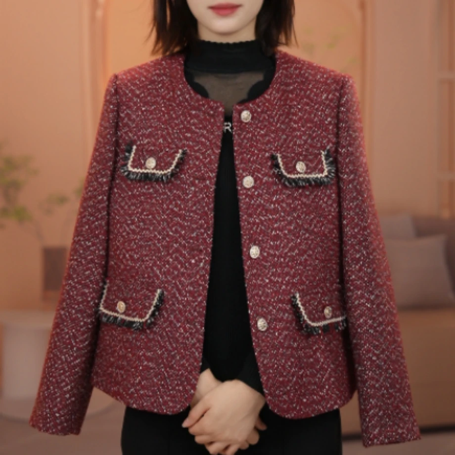 法式高级感小香风外套女2025早秋新款时尚百搭短外套女中老年上衣
