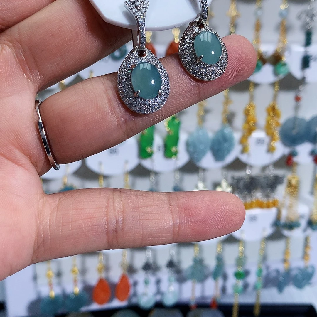 翡翠未镶嵌耳饰耳坠