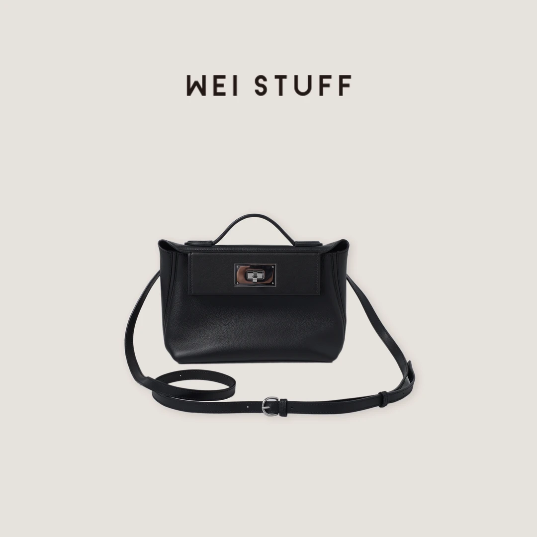 WEI STUFF 双栖春季新款简约风气质百搭头层牛皮进口单肩包 9224.