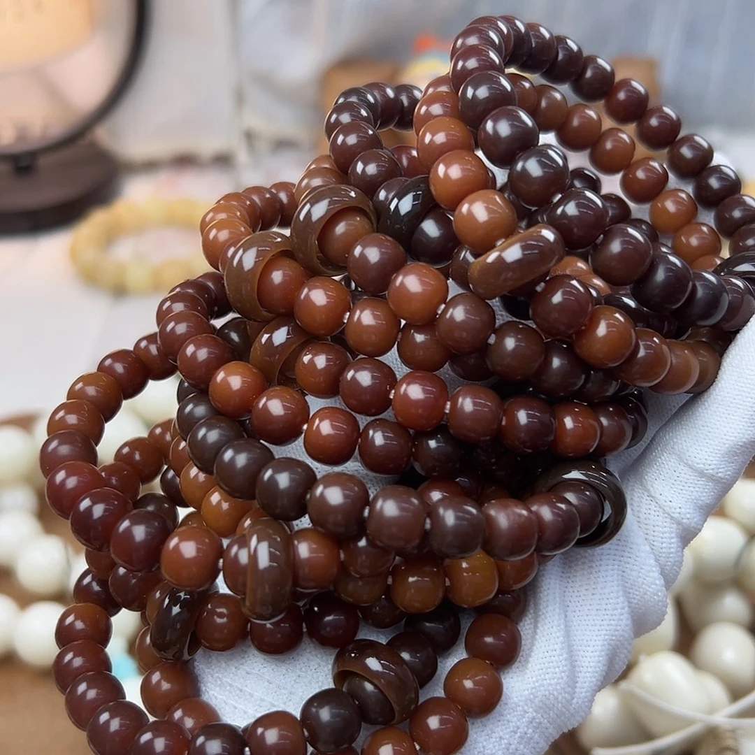 菩提根/象牙果手串10机抛巧克力2117