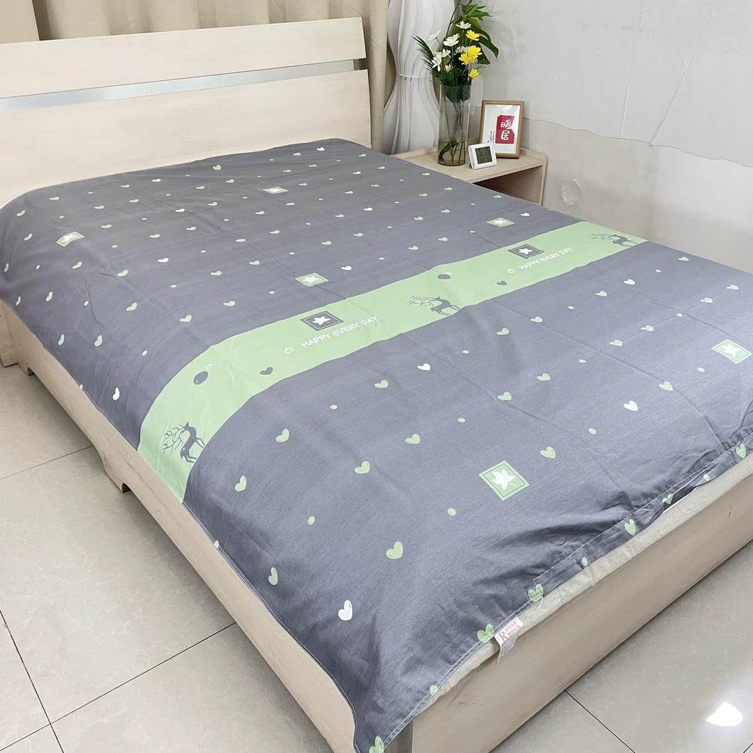 加厚纯棉单人被套1.5*2米斜纹机洗学生宿舍全棉被罩大床全棉被套