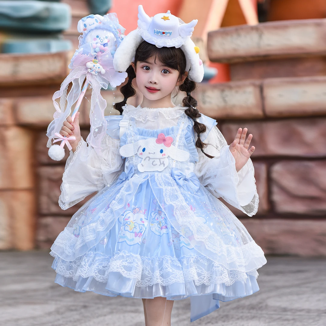 玉桂狗裙子女童秋季连衣裙儿童洛丽塔公主裙女孩生日礼服蓬蓬衣服