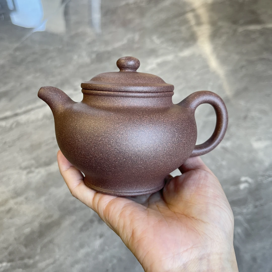 宜兴正品紫砂壶黄龙山原矿共生矿老料掇只280cc精工半手高温烧