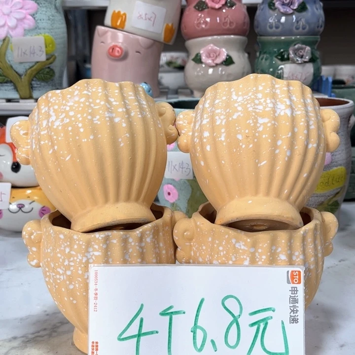 口8高9陶瓷粗陶盆口8高9