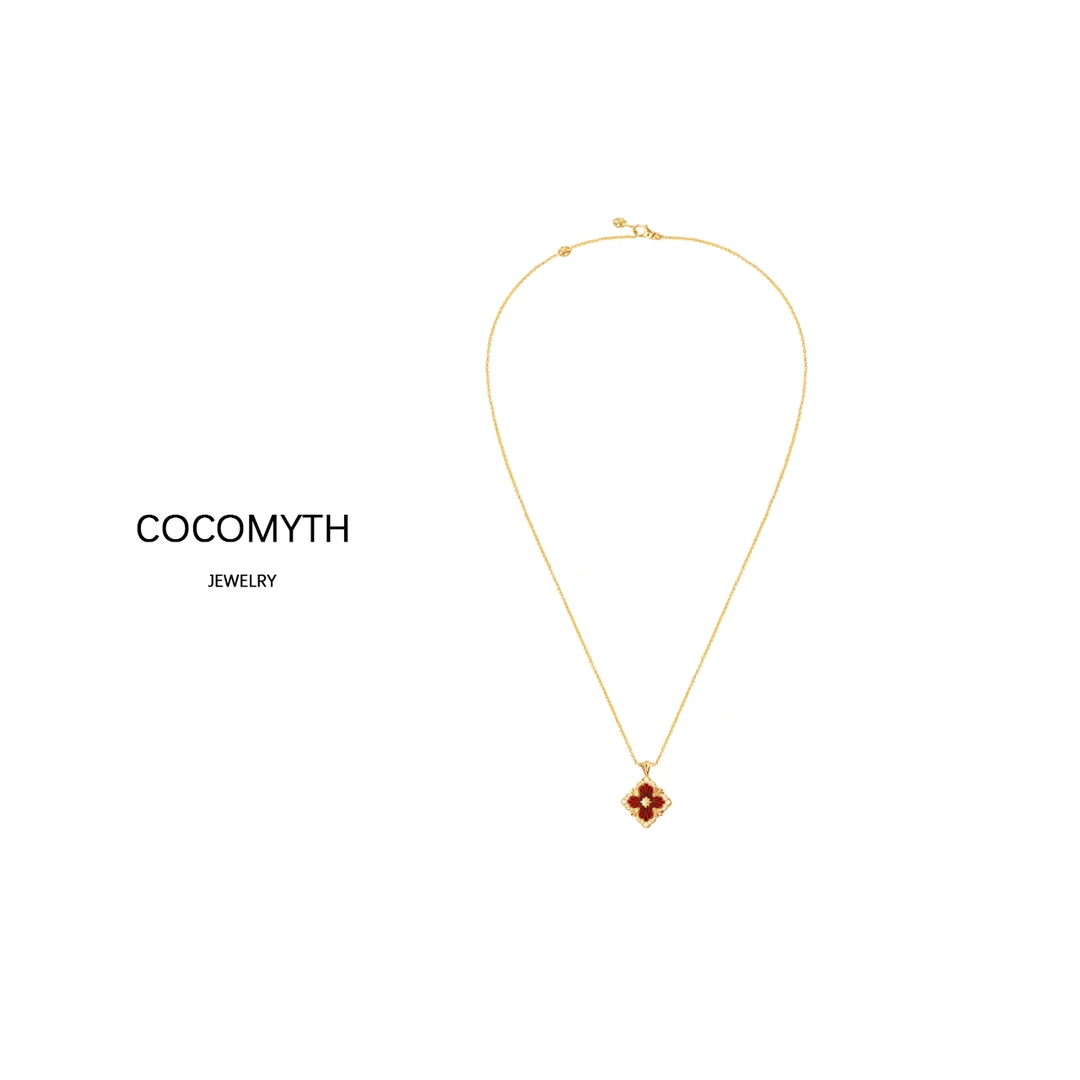 【春节不打烊】COCOMYTH 轻奢红色菱形单花项链