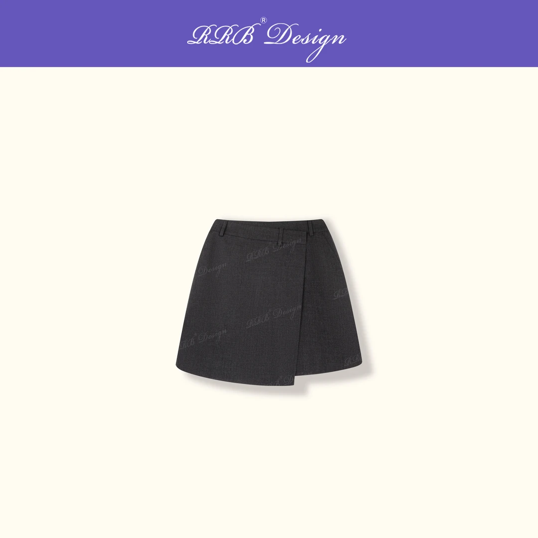 RRB Design「城中慢旅」羊毛时尚休闲百搭简约半裙短款半身裙