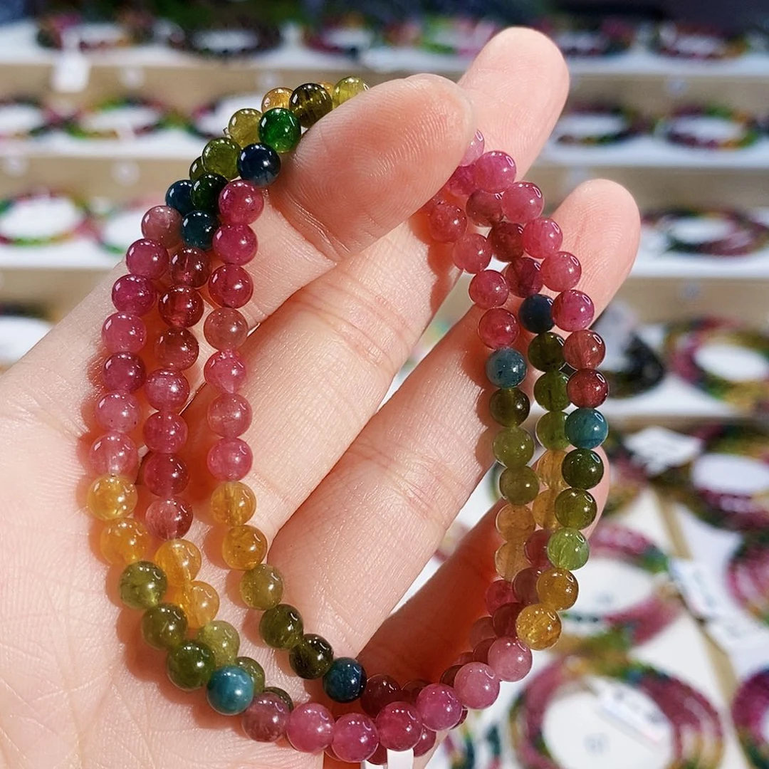 碧玺手链未镶嵌G2196三圈颜色微差