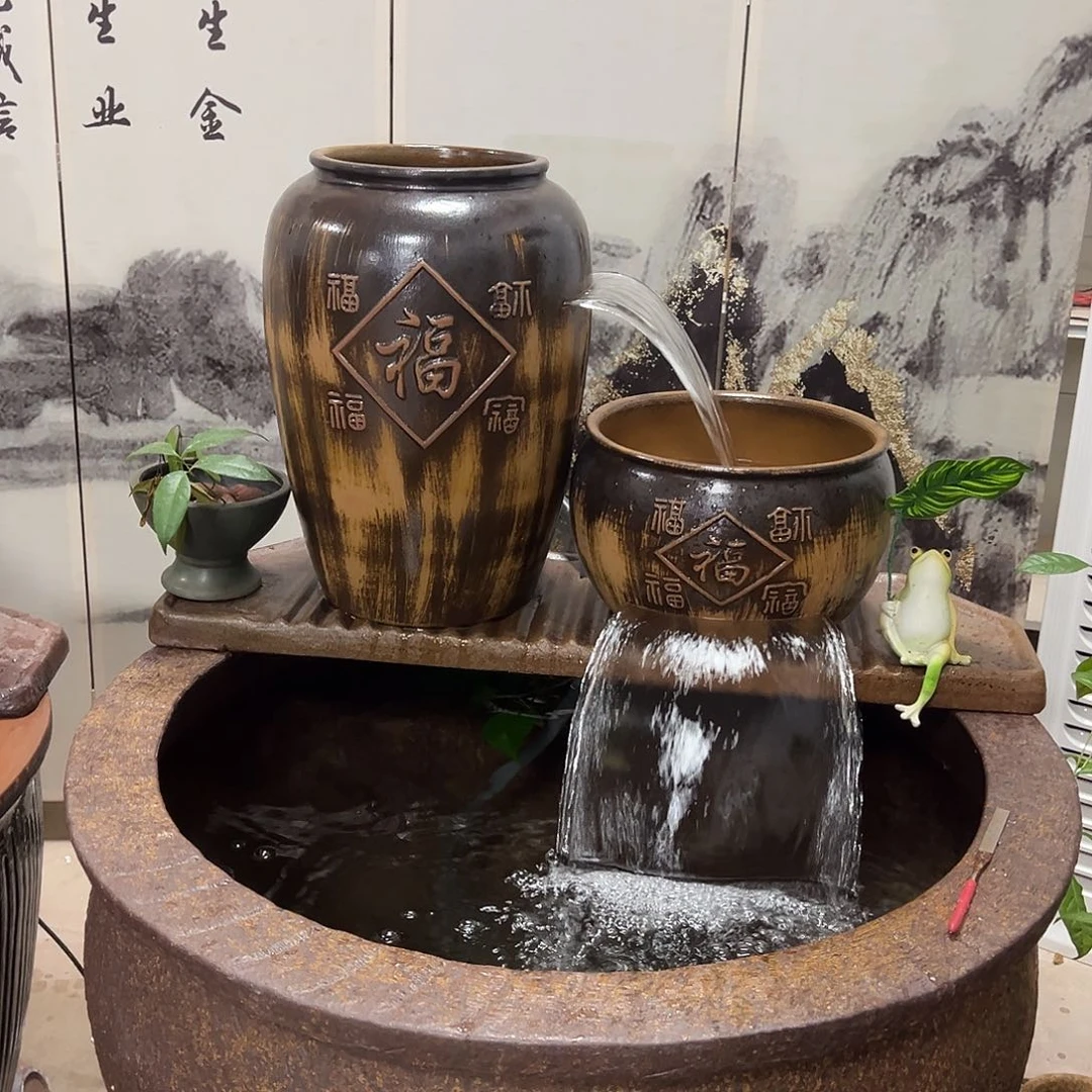 紫砂花盆流水罐带40瓦泵弯头软管
