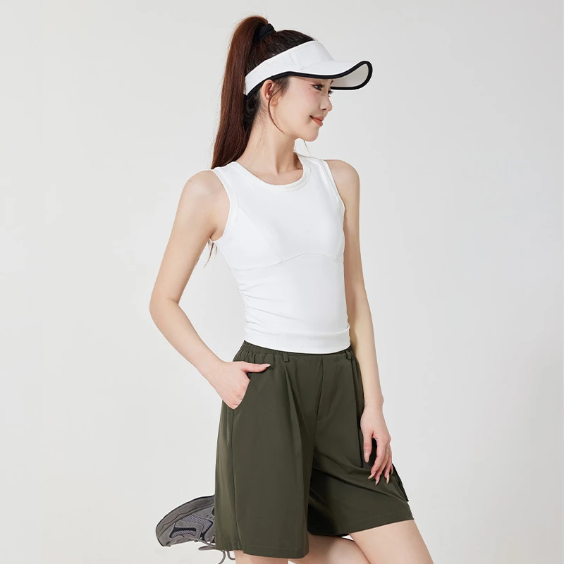 【姗姗精选】春季瑜伽健身运动背心女内衣无袖美背带胸垫15013