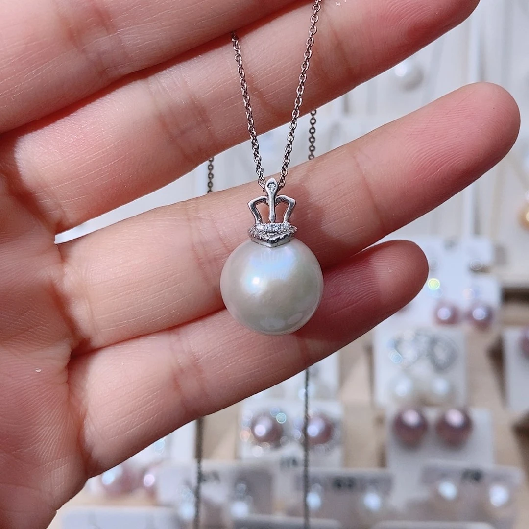颈饰银S925镶嵌淡水珍珠