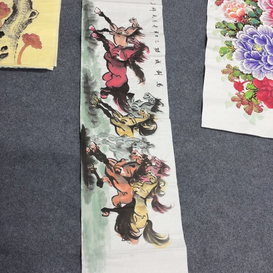 国画140×35马到成功手绘画画画