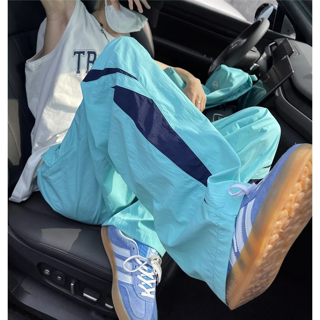 多巴胺速干冲锋裤男女夏季宽松气质文艺潮流新款日系无品牌原宿