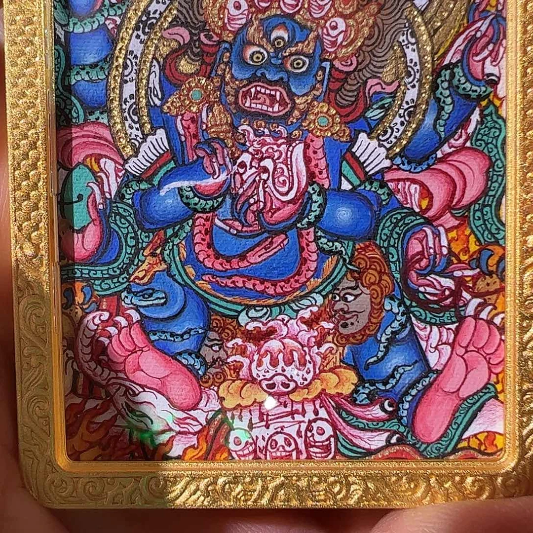 吊坠热贡手绘六臂大黑天