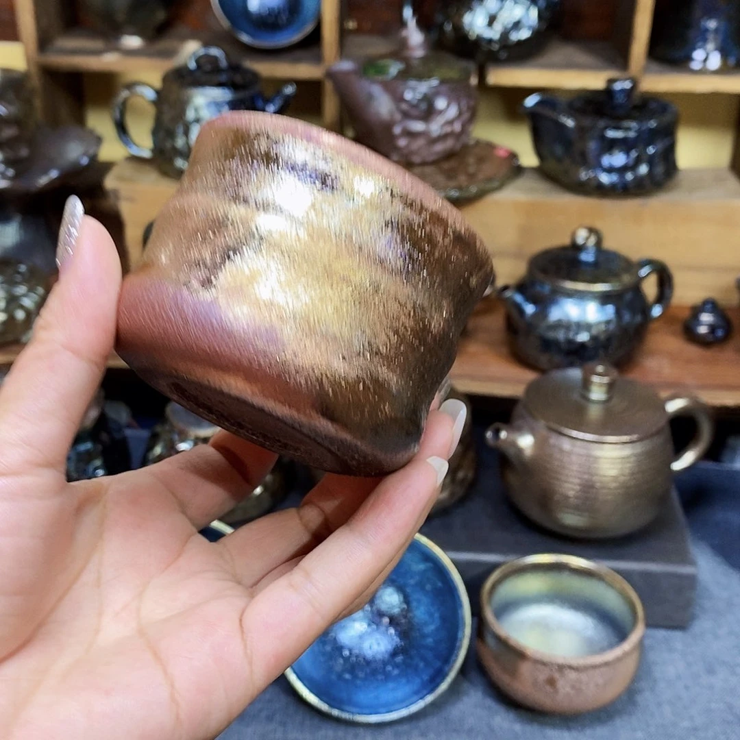 云南建水柴烧竹节杯