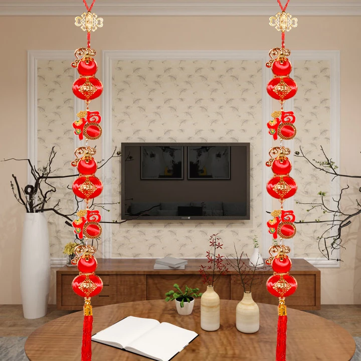 【一对】新年小灯笼葫芦福字小红灯笼春节乔迁新居过年喜庆门挂布置